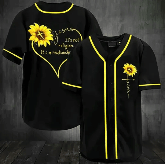 Jesus Sunflower It’s Not a Religion It’s a Relationship Baseball Tee Jersey Shirts 3D – Gift Men Women Jesus Sunflower It’s Not a Religion It’s a Relationship Baseball Tee Jersey Shirts 3D – Gift Men Women