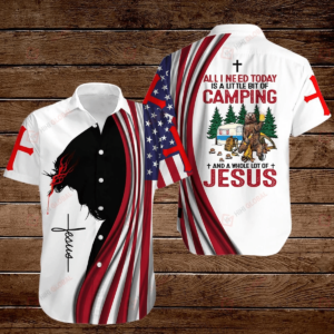 Jesus Camping Hawaiian Shirt  - Gift Men Women Days