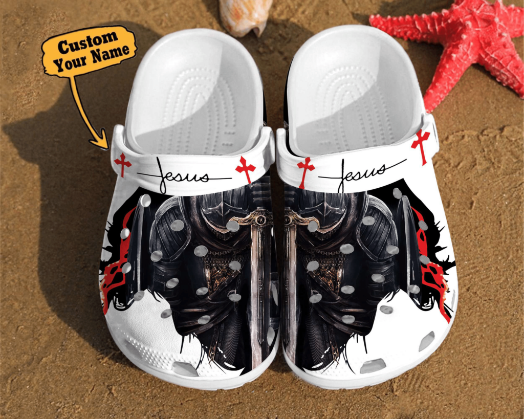 Templar Knight Birthday Gift: Classic Crocs Clog Shoes – Jesus Christ DesignClog Templar Knight Birthday Gift: Classic Crocs Clog Shoes – Jesus Christ DesignClog