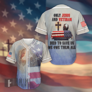 Only Jesus And Veteran Baseball Tee Jersey Shirt Printed 3D - Gift Men Women