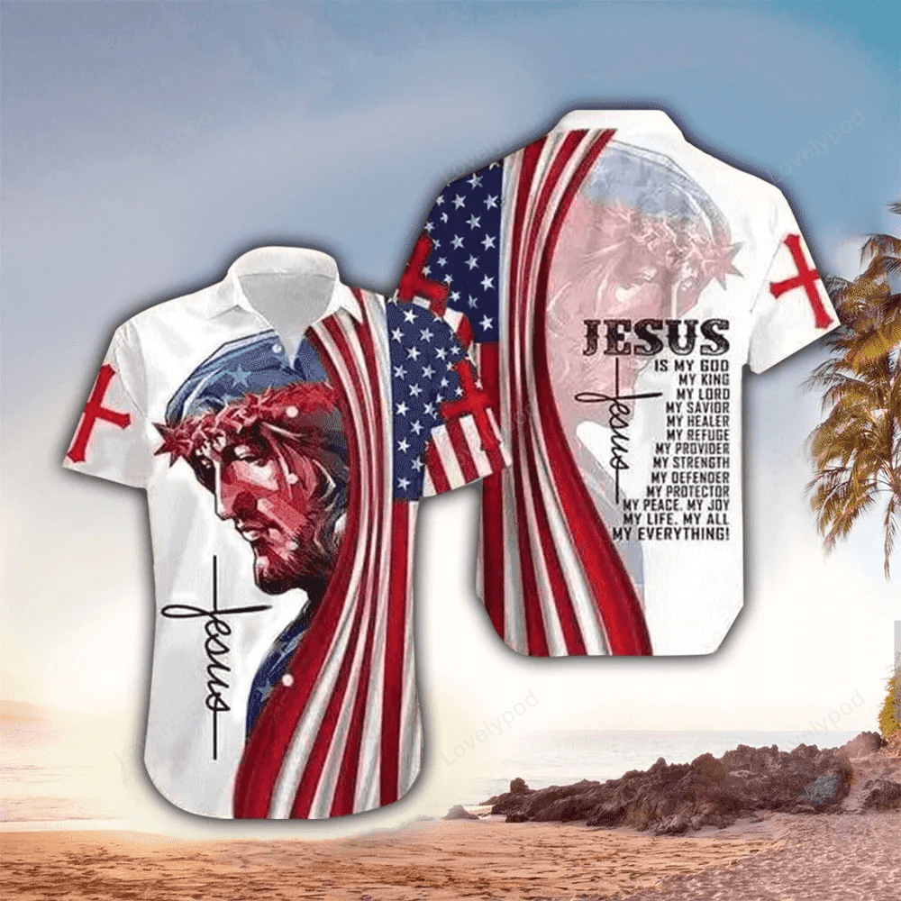Jesus Is My All My Life My Everything American Flag Hawaiian Shirt – Christian Hawaiian Shirts For Men & Women Jesus Is My All My Life My Everything American Flag Hawaiian Shirt – Christian Hawaiian Shirts For Men & Women