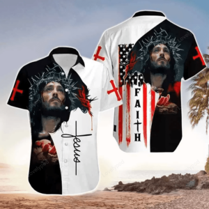 Faith Jesus Hawaiian Shirt, Hawaii Shirt Men, Jesus Hawaii Shirt Men, Faith Aloha Shirt