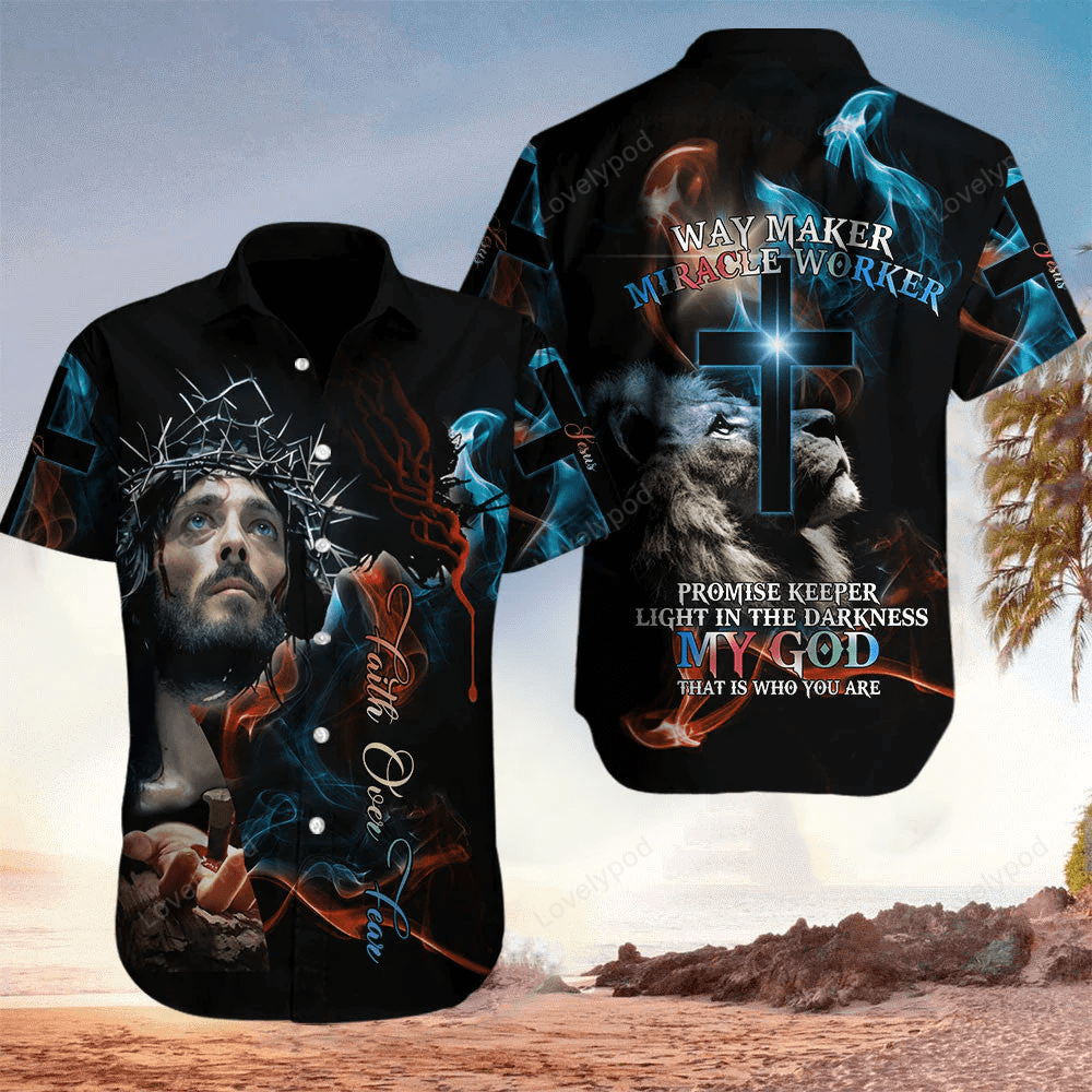 Jesus Faith Over Fear Christian Hawaiian Shirt – Christian Hawaiian Shirts For Men & Women Jesus Faith Over Fear Christian Hawaiian Shirt – Christian Hawaiian Shirts For Men & Women