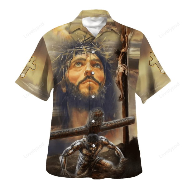 Jesus Portrait Crucifixion Of Jesus Hawaiian Shirts For Men & Women – Christian Hawaiian Shirt – Hawaiian Summer Shirts