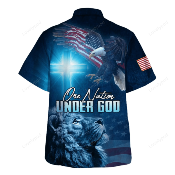 Jesus Christ Lion Eagle One Nation Under God American Hawaiian Shirt – Christian Hawaiian Shirt – Best Hawaiian Shirts
