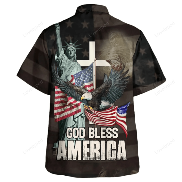 God Bless American Jesus Eagle Hawaiian Shirt – Christian Hawaiian Shirt – Religious Hawaiian Shirts