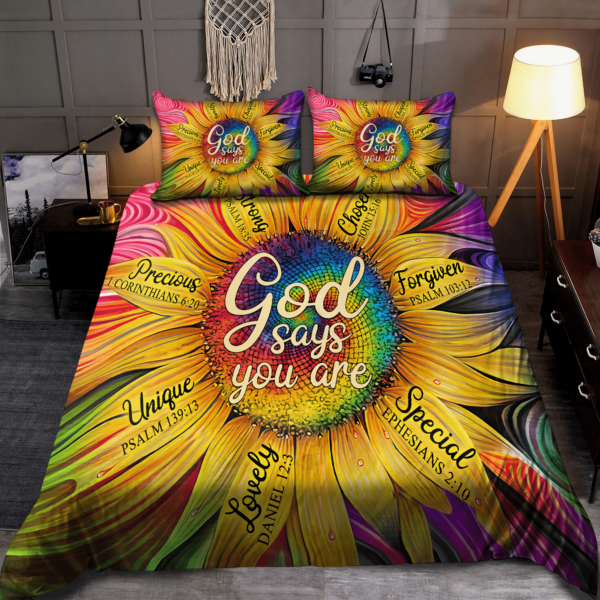 Tmarc Tee Jesus-Sunflower God Say You Are Bedding Set