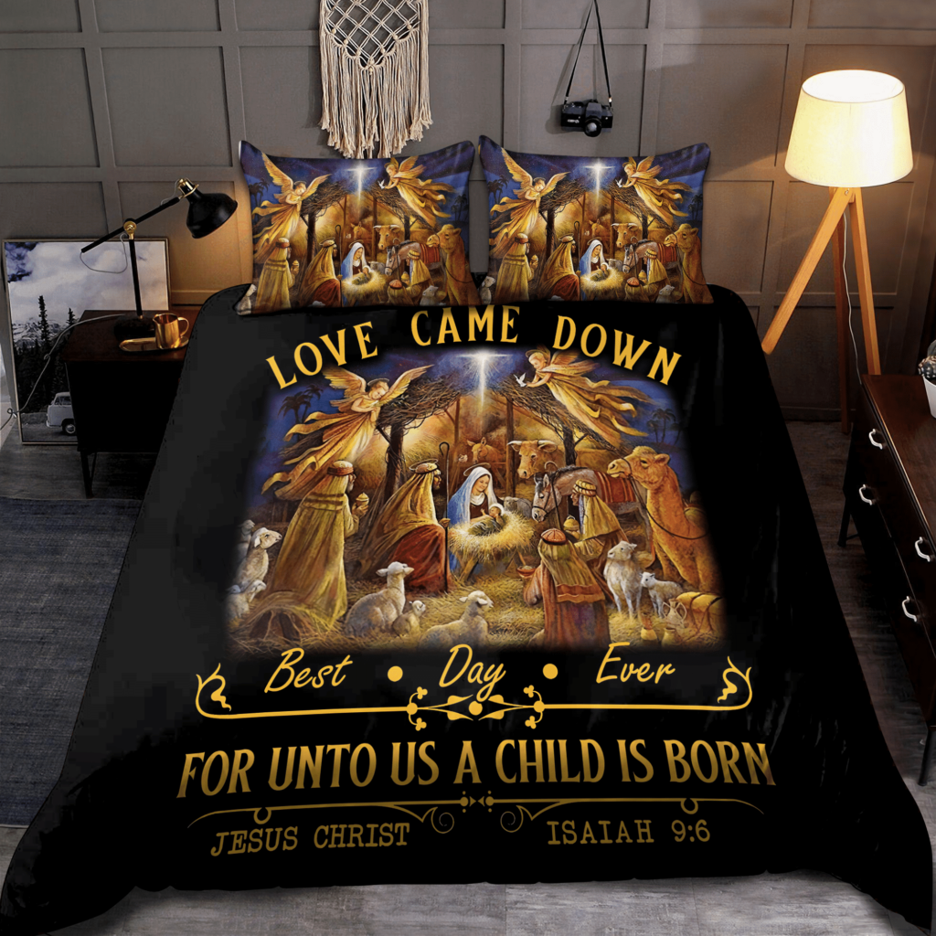 Unto A Child Is Born Jesus Best Gift Ever Jesus All Over Printed Bedding Set Unto A Child Is Born Jesus Best Gift Ever Jesus All Over Printed Bedding Set