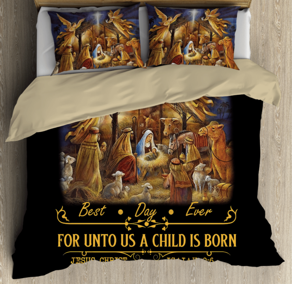 Unto A Child Is Born Jesus Best Gift Ever Jesus All Over Printed Bedding Set