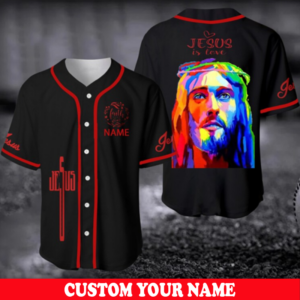 Custom Jesus Baseball Jersey – Vibrant God Colorful Design for Christians – Men Women Gift