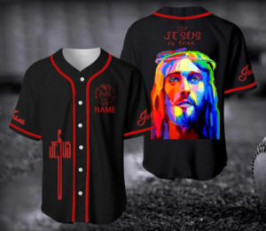 Custom Jesus Baseball Jersey – Vibrant God Colorful Design for Christians – Men Women Gift 1