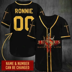 Personalized Jesus Baseball Jersey Cross Baseball Jersey Gift for Christians Custom 3D Jersey Shirt