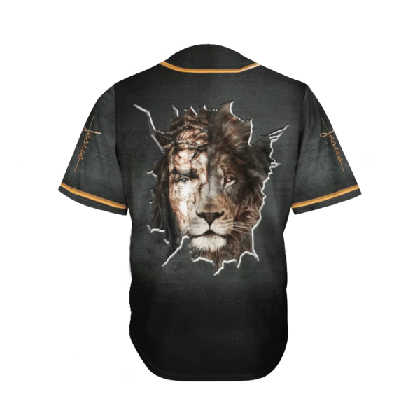Custom Cross & Lion Jesus Baseball Jersey – Perfect Gift for Christians – The Cross In My Heart – Men & Women