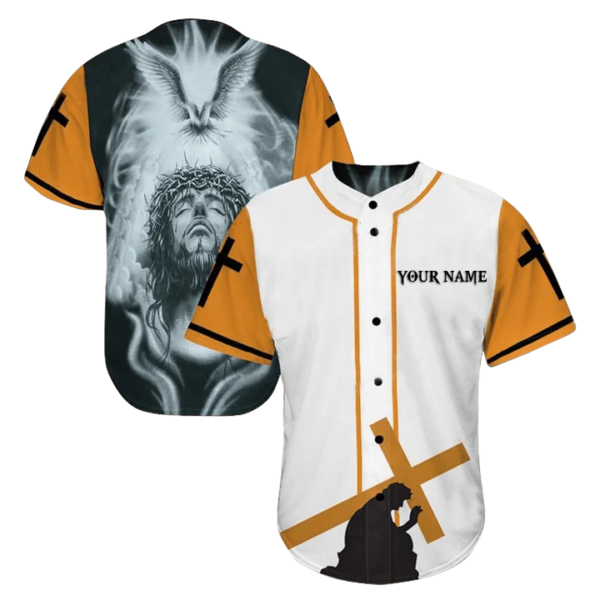 Custom Printed Jesus Baseball Jersey – Perfect Gift for Christians – Cross & God Design – 3D Shirt for Men Women