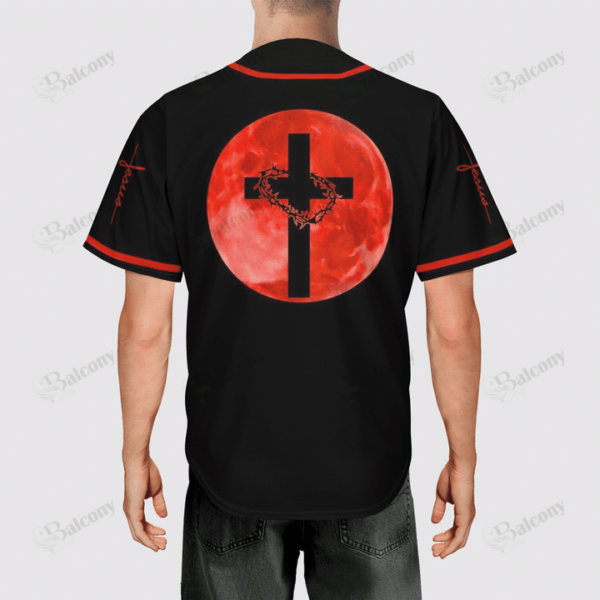 Baseball Tee Jesus – Cross in a red moon Baseball Jersey 107 – Gift Men Women
