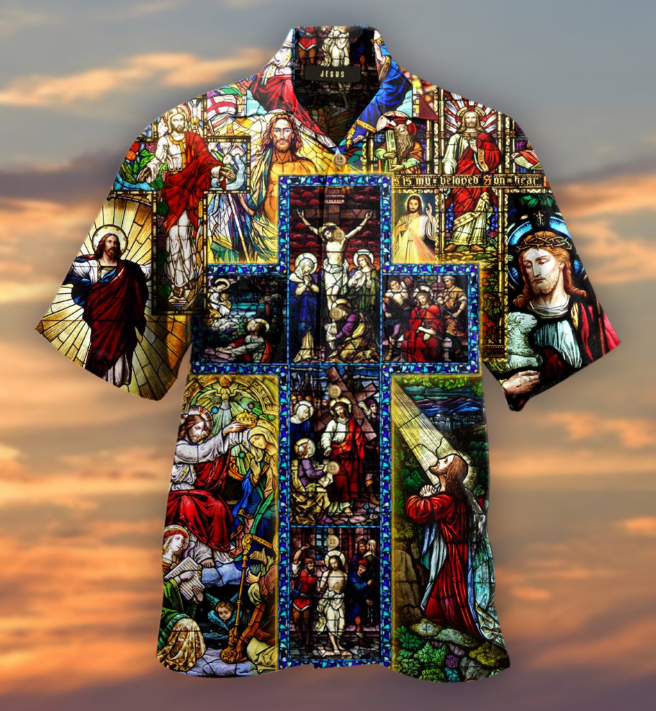 Jesus Hawaiian Shirt Christian Catholic Stained Glass Hawaii Shirt Jesus Aloha Shirt 2025 Jesus Hawaiian Shirt Christian Catholic Stained Glass Hawaii Shirt Jesus Aloha Shirt 2025