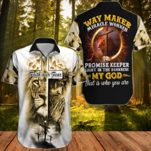 Jesus Hawaiian Shirt Way Maker Micracle Worker Promise Keeper Hawaii Shirt Jesus Aloha Shirt 2025
