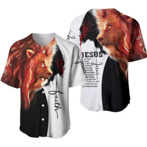 Jesus Faith 3D Lion Baseball Jersey For God - Gift Men Women