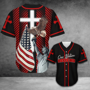 One Nation Under God Baseball Jersey For Jesus - Gift Men Women