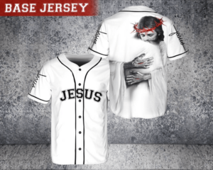 Jesus's Hug White Black Baseball Jersey For God - Gift Men Women