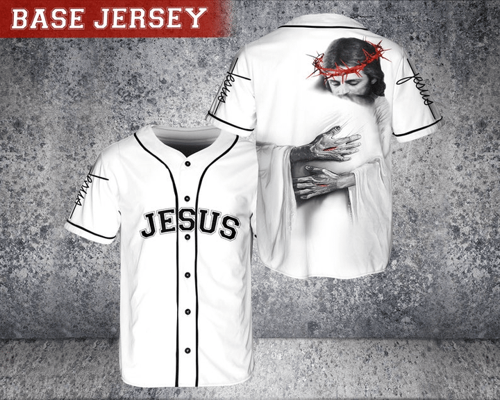 Jesus’s Hug White Black Baseball Jersey For God – Gift Men Women Jesus’s Hug White Black Baseball Jersey For God – Gift Men Women