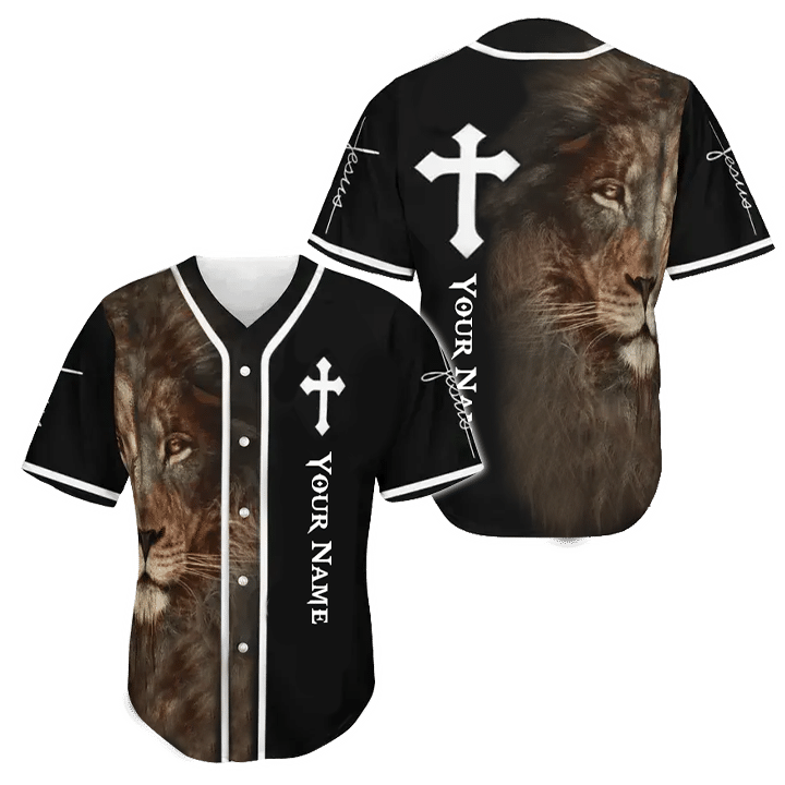 Personalized Name JESUS – LION BASEBALL SHIRT – Gift Men Women Personalized Name JESUS – LION BASEBALL SHIRT – Gift Men Women
