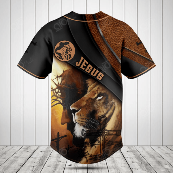 Jesus Lion Leather 3D Baseball Jersey Shirt – Gift Men Women