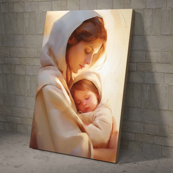 Virgin Mary and Nativity Jesus Wall Art, Catholic Poster and Canvas, Christian Wall Art, Bible Verse Wall Art