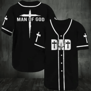 Baseball Tee Jesus - Dad is man of God Baseball Jersey 89 - Gift Men Women