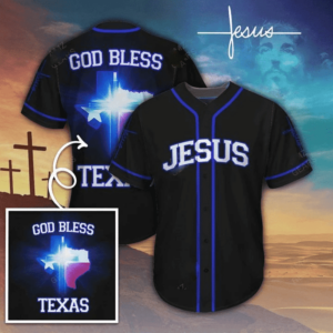 God Bless Texas and Jesus 3D Baseball Jersey - Gift Men Women