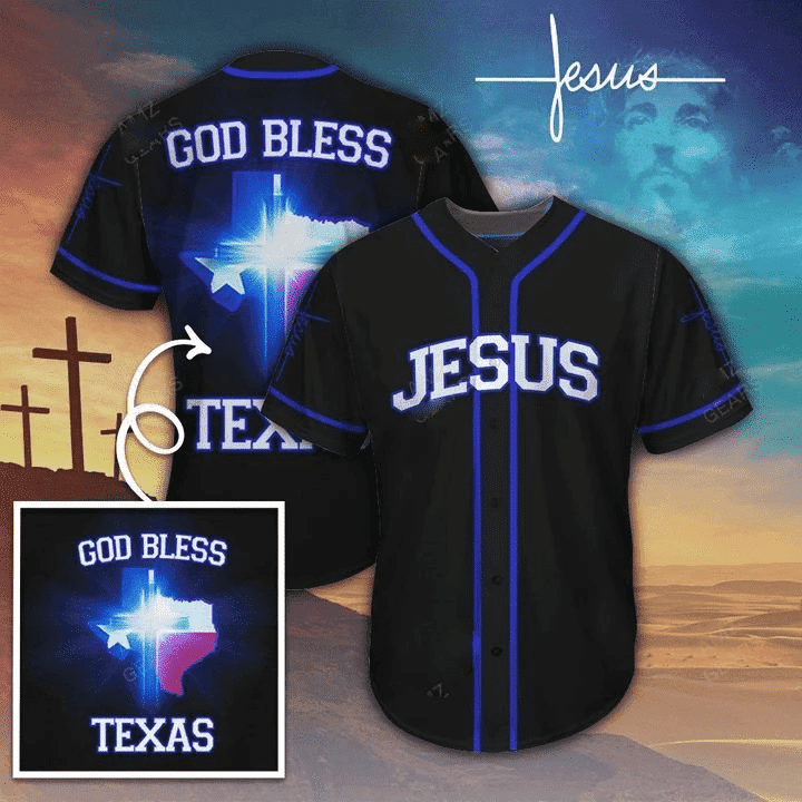 God Bless Texas and Jesus 3D Baseball Jersey – Gift Men Women God Bless Texas and Jesus 3D Baseball Jersey – Gift Men Women