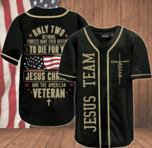 Jesus Team and The American Veteran 3D Baseball Jersey - Gift Men Women