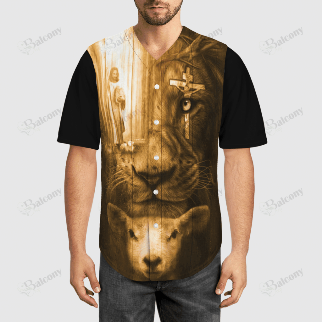 Jesus Sheep Lion Baseball Jersey Shirt – Gift Men Women Jesus Sheep Lion Baseball Jersey Shirt – Gift Men Women