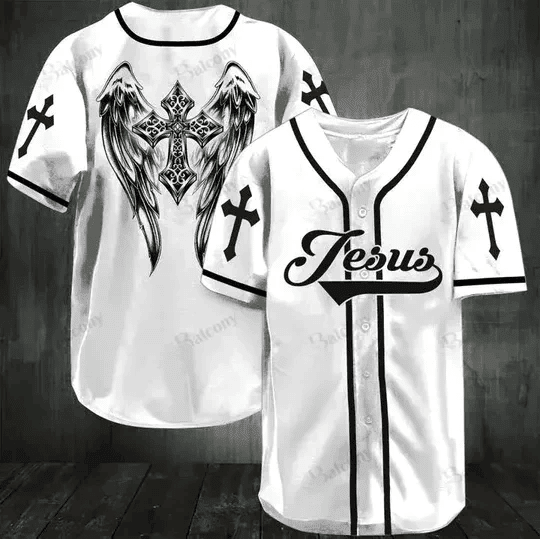 Jesus Cross Wings Baseball Jersey – Gift Men Women Jesus Cross Wings Baseball Jersey – Gift Men Women