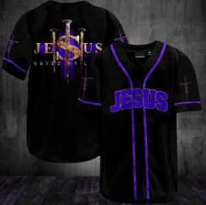 Baseball Tee Jesus saved my life Baseball Jersey 255 - Gift Men Women
