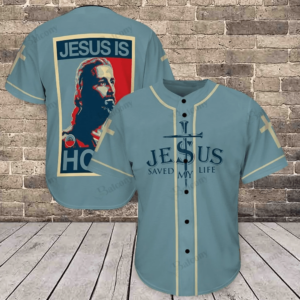 Baseball Tee Jesus saved my life Baseball Jersey 185 - Gift Men Women
