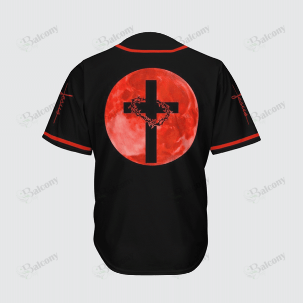 Baseball Tee Jesus – Cross in a red moon Baseball Jersey 107 – Gift Men Women
