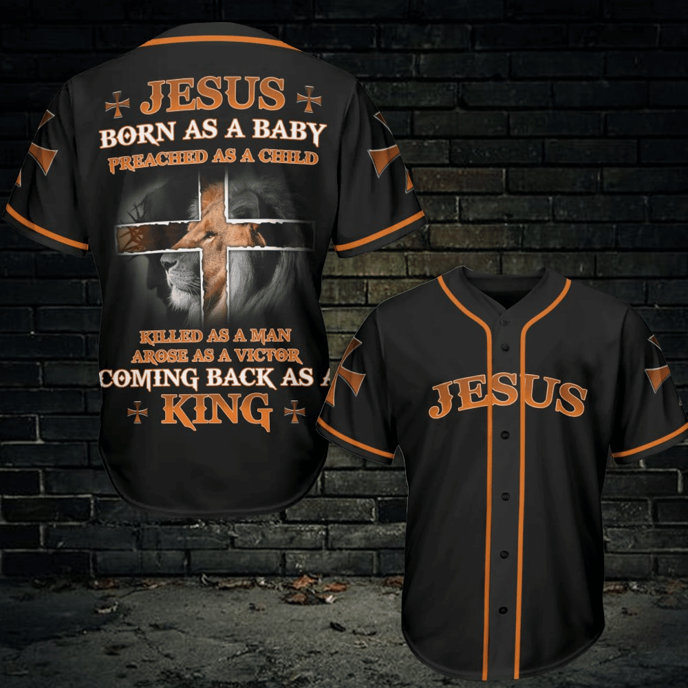 Holiday Jesus Born as a Baby coming back as a King Baseball Tee Jersey Shirt Printed 3D – Gift Men Women Holiday Jesus Born as a Baby coming back as a King Baseball Tee Jersey Shirt Printed 3D – Gift Men Women