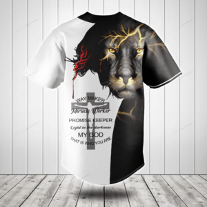 Jesus Lion Way Maker Miracle Worker Baseball Jersey Shirt - Gift Men Women 1