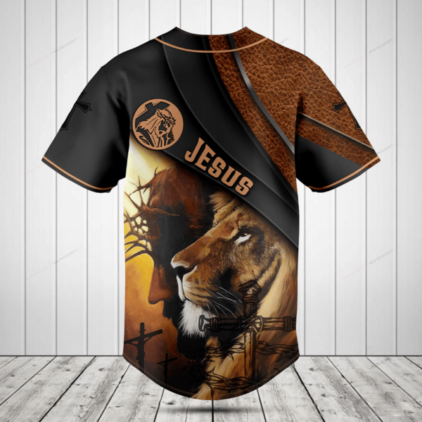 Jesus Lion Leather 3D Baseball Jersey Shirt – Gift Men Women