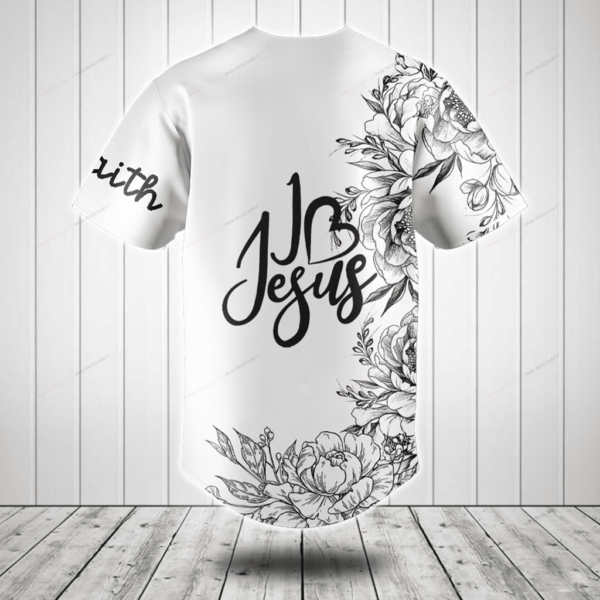 I Love Jesus Flower Black And White Baseball Jersey Shirt – Gift Men Women