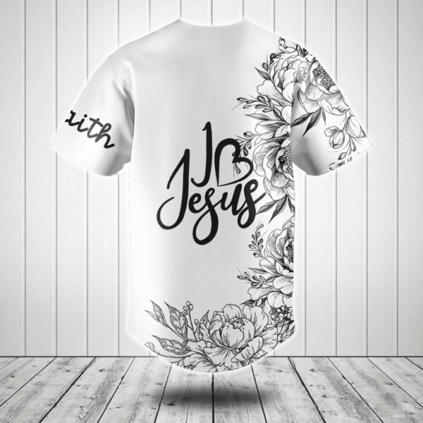 I Love Jesus Flower Black And White Baseball Jersey Shirt – Gift Men Women