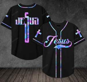 Jesus Hologram Cross Baseball Jersey 72 - Gift Men Women