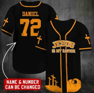 Personalized Custom Name And Number Jesus is My Savior Baseball Tee Jersey Shirts 3D - Gift Men Women
