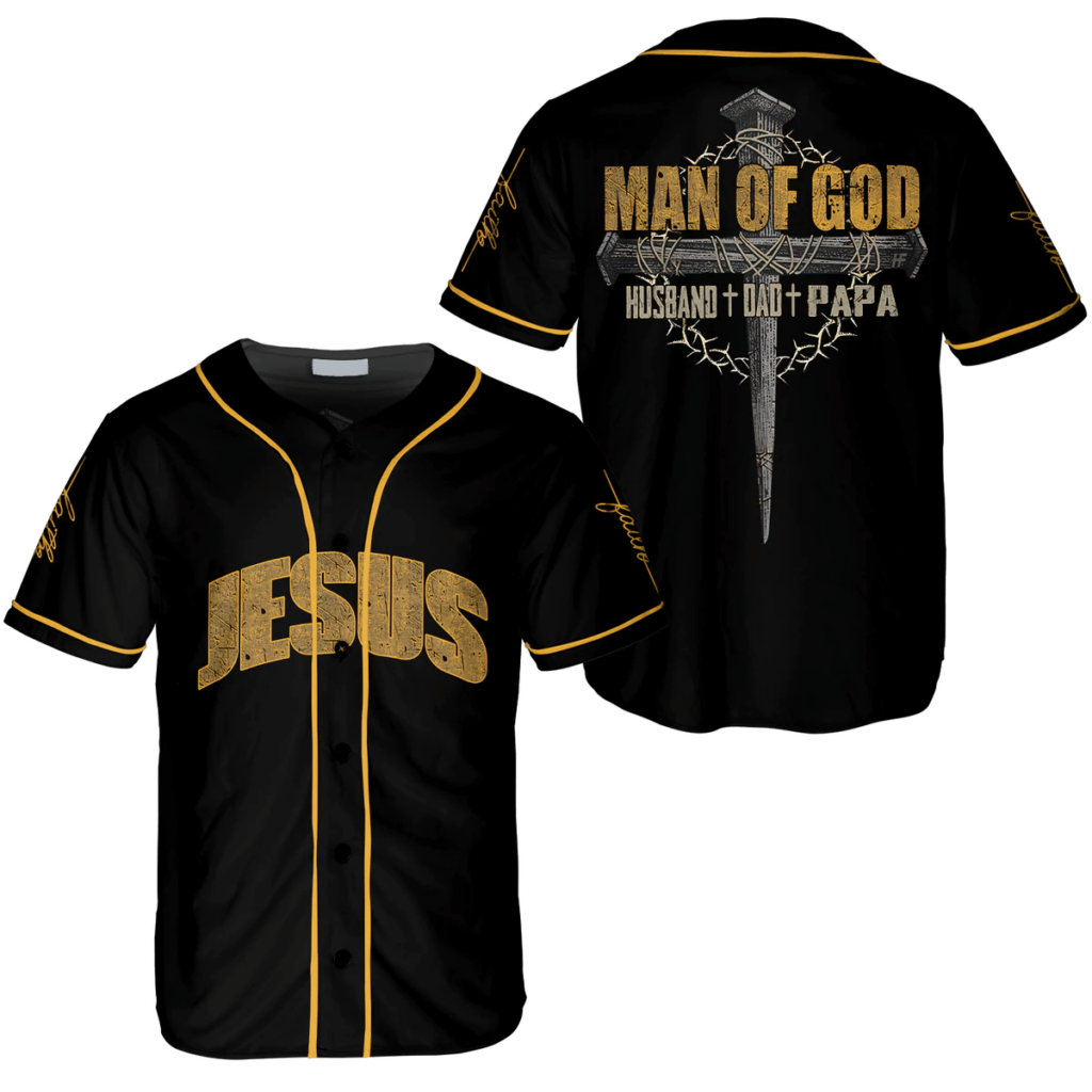 Man Of God Jesus Husband Dad Papa Baseball Tee Jersey Shirt Printed 3D – Gift Men Women Man Of God Jesus Husband Dad Papa Baseball Tee Jersey Shirt Printed 3D – Gift Men Women
