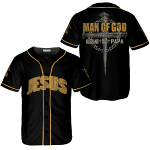 Man Of God Jesus Husband Dad Papa Baseball Tee Jersey Shirt Printed 3D - Gift Men Women