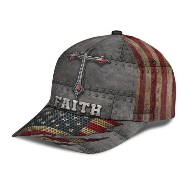 Jesus Faith America Hat – Classic 3D Unisex Strapback Cap