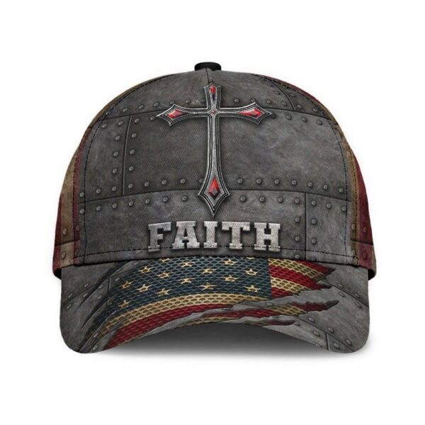 Jesus Faith America Hat – Classic 3D Unisex Strapback Cap