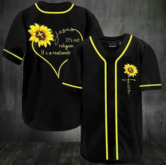 Jesus Sunflower It’s Not a Religion It’s a Relationship Baseball Tee Jersey Shirts 3D – Gift Men Women Jesus Sunflower It’s Not a Religion It’s a Relationship Baseball Tee Jersey Shirts 3D – Gift Men Women