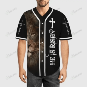 Baseball Tee Jesus – He Is Risen Baseball Jersey 168 - Gift Men Women